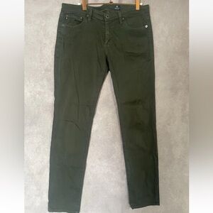 AG Adriano Goldschmied  Cigarette Leg Pants Jeans Olive Green 30 R